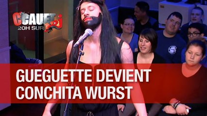 Gueguette se transforme en Conchita Wurst (eurovision) !