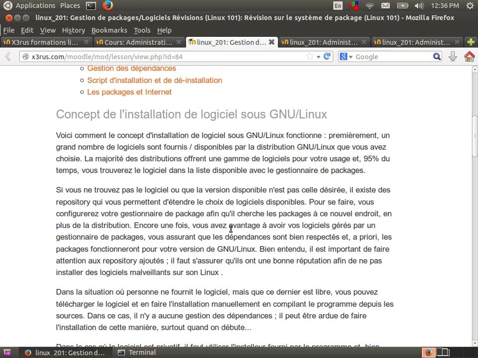 Administration de GNU/Linux (Linux201 cours 7)