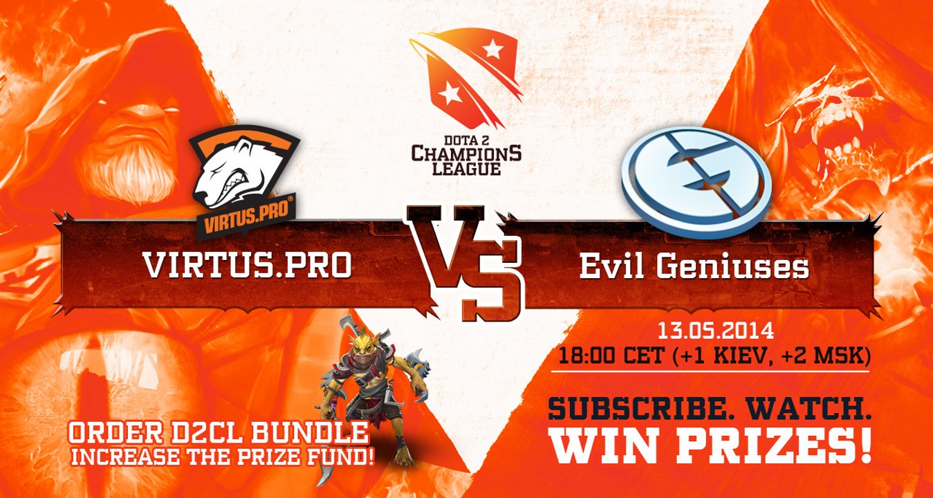 EG vs Virtus.pro game 1 @ D2CL Season 3 (Russian)