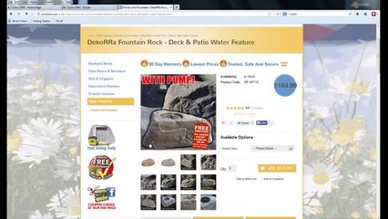 Save big on this fake rock patio and deck water feature
