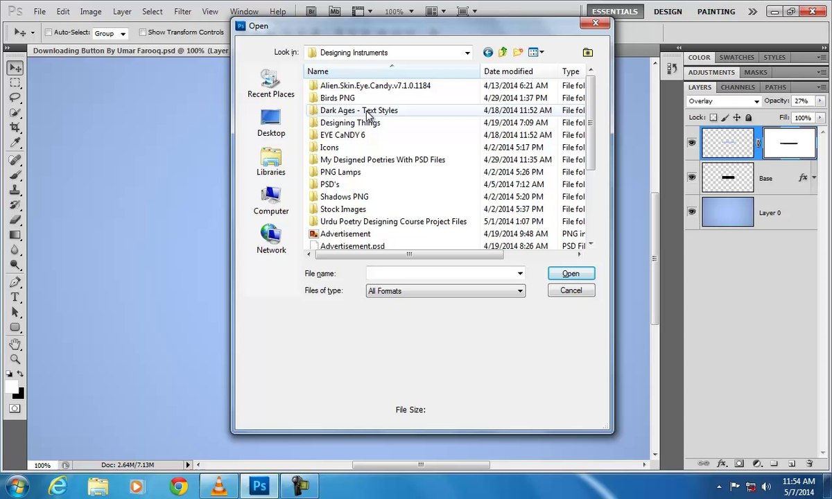 Creating | Designing Downloading Button In Adobe Photoshop Fast Tutorial
