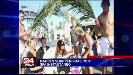 Estados Unidos: sorprenden a madres con spa instantáneo en plena calle