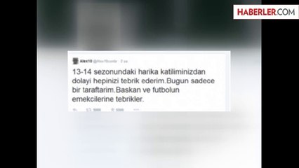 Alex de Souza'dan Fenerbahçe'ye Şampiyonluk Tebriği