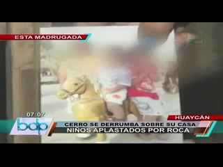 Huaycán: gigantesca roca aplastó a dos menores dentro de su vivienda