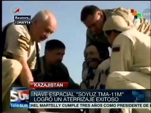 Nave Soyuz aterriza en Kazajistán