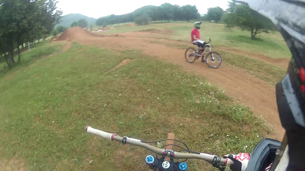 Downhill  jump at the enduro track