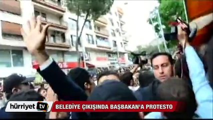 Soma Belediyesi çıkışında Başbakan'a protesto