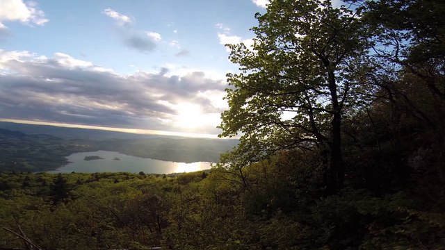 PANORAMA LAC D AIGUEBELETTE DEPUIS SOMMET MASSIF DE L EPINE COL SAINT MICHEL