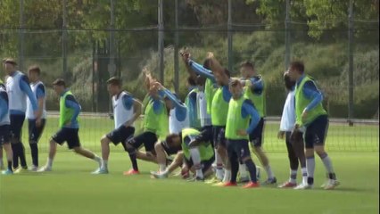 جانب من تدربيات الفريق يوم الأربعاء تحضيرا لنهائي كأس انجلترا