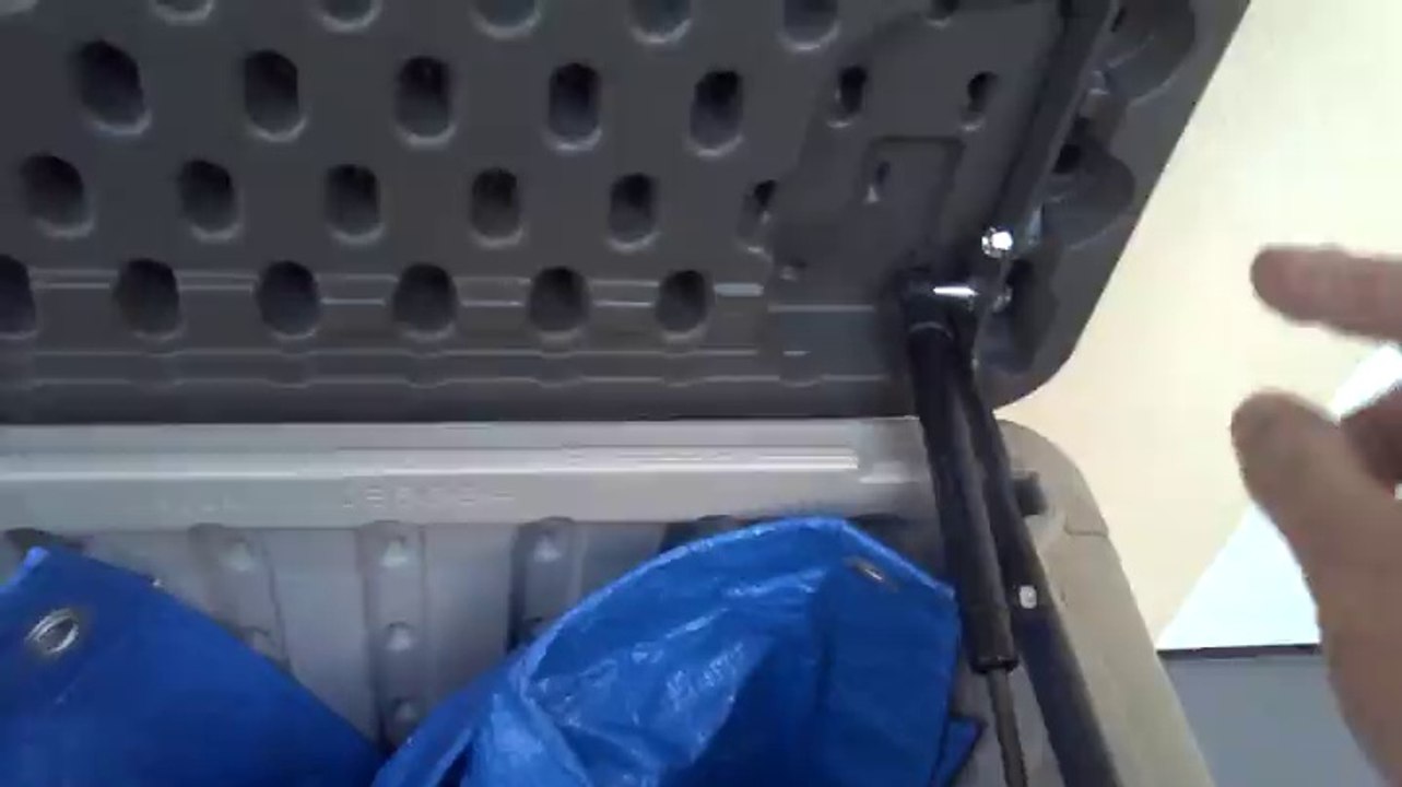 Lifetime Outdoor Storage Box Review - waterproof, yes if the lid is closed properly!