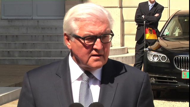 Sortie du conseil des ministres de Laurent Fabius et de Frank-Walter Steinmeier (14/05/2014)