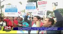 Estudiantes y profesores tomaron calles de Lima en contra de la Ley Universitaria
