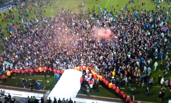la marée humaine au stade D'Ornano vue d'en haut