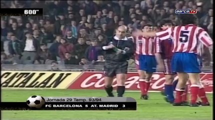 HIGHLIGHTS - FC Barcelona - Atlético de Madrid, 5-3 (League, season 1993/94)