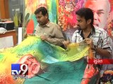 Watch A saree with a picture of BJP PM nominee Narendra Modi, Surat - Tv9 Gujarati