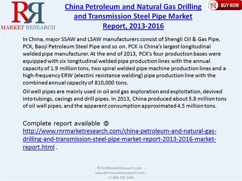 China Petroleum and Natural Gas Drilling & Transmission Steel Pipe Market 2016