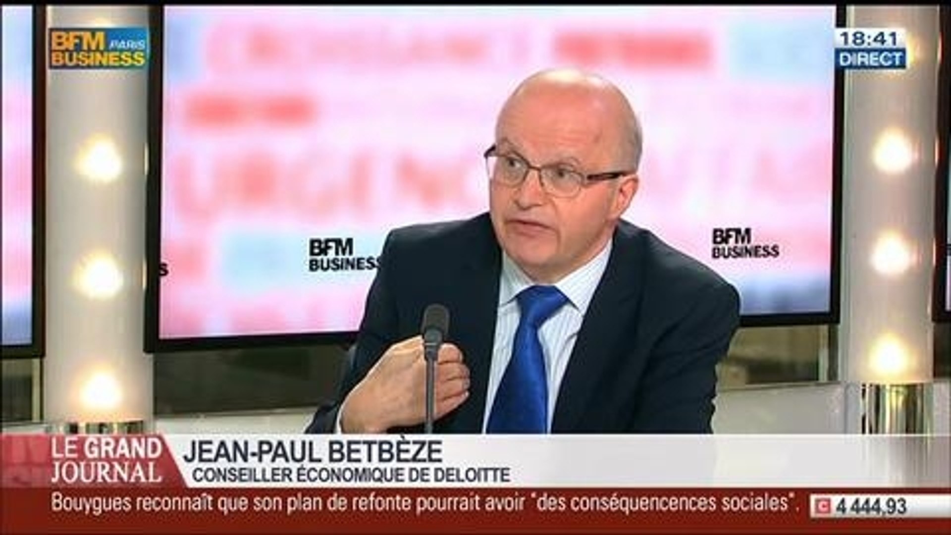 Jean-Paul Betbèze, président de Betbèze Conseil, dans Le Grand Journal -  15/05 3/4 - Vidéo Dailymotion