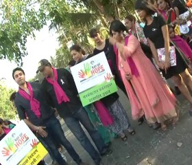 TV Celebs at march against Breast Cancer by doing the ''PinK Walk''