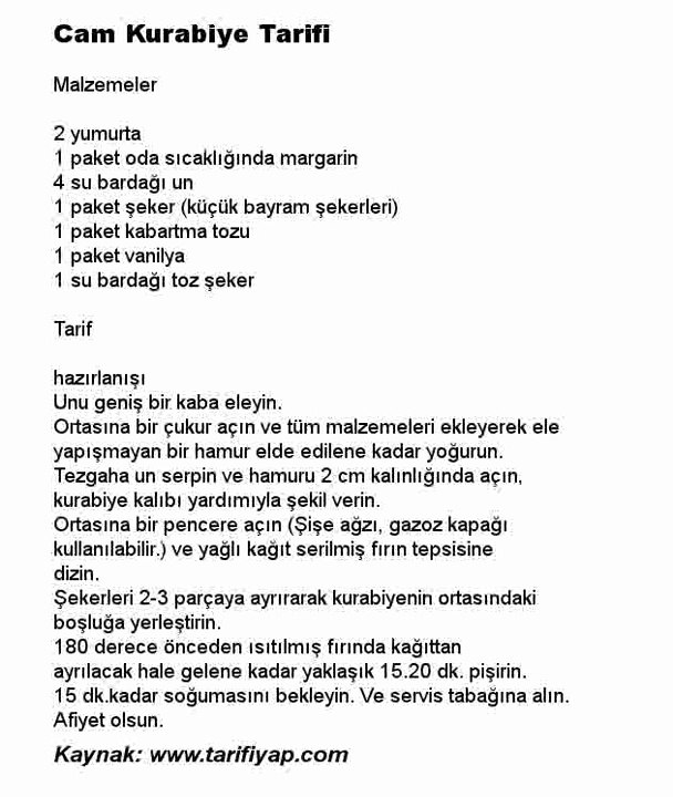Cam Kurabiye Tarifi