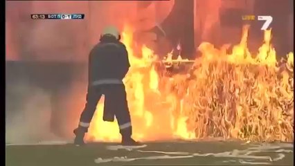 CRAZY- Stadium on fire at Bulgarian Cup Final 2014