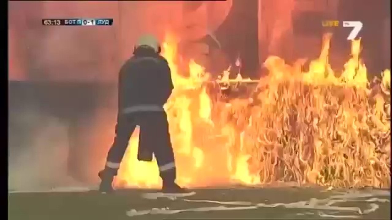 CRAZY: Stadium on fire at Bulgarian Cup Final 2014