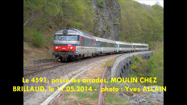 LE VENTADOUR, INTERCITES, BORDEAUX- CLERMONT-FD, au Pont des PARJADIS, CHANAT-LA-MOUTEYRE, et à LESPINASSE