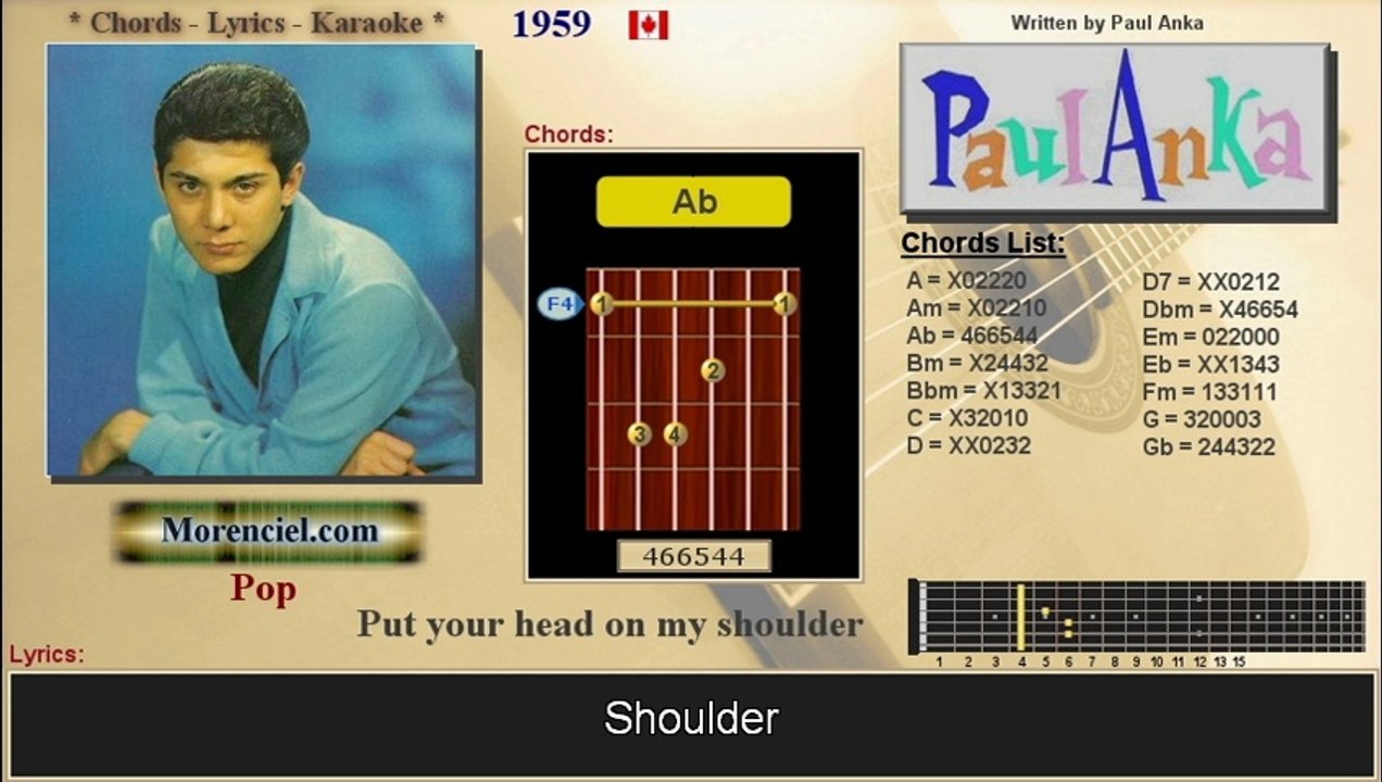 Paul Anka - Put your head on my shoulder
