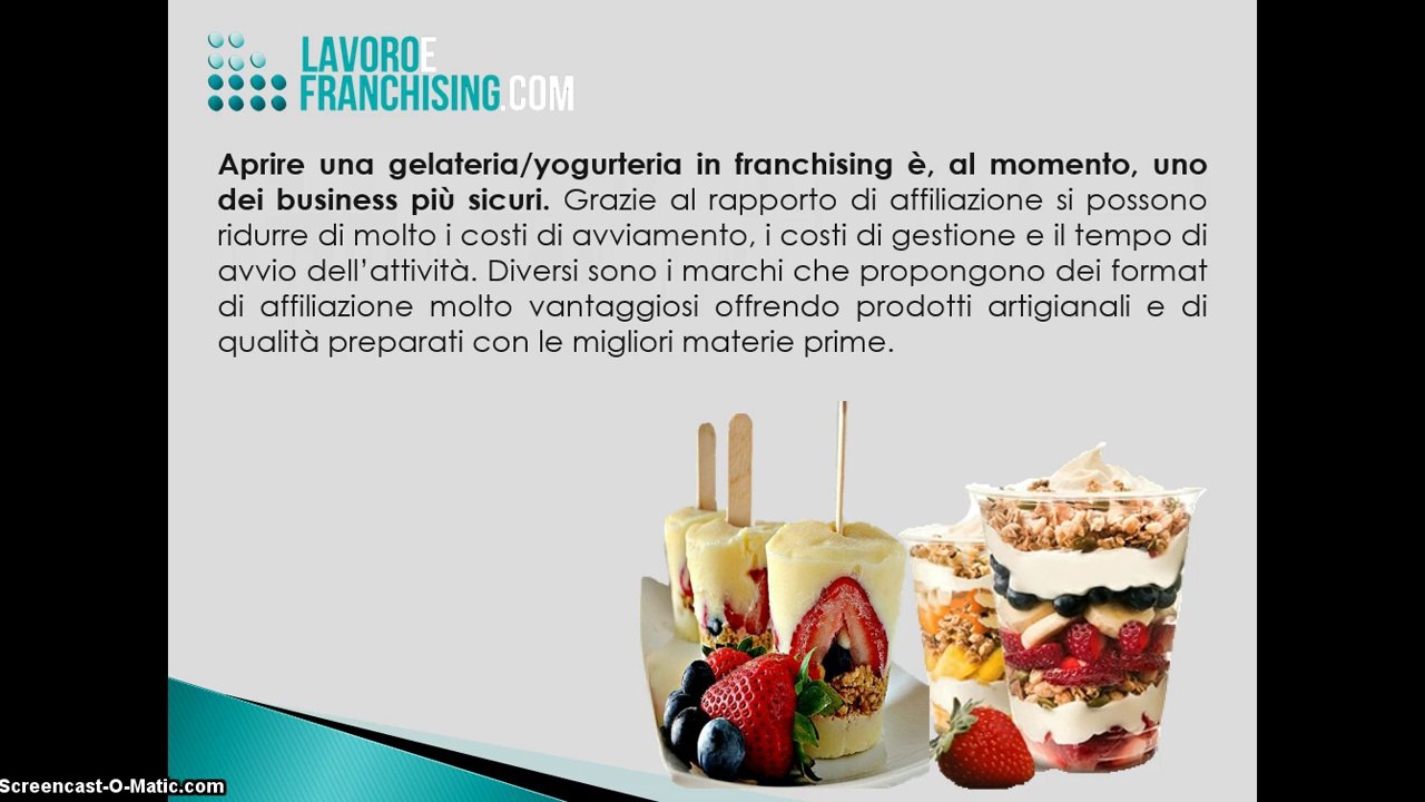Franchising Yogurterie Franchising Gelaterie