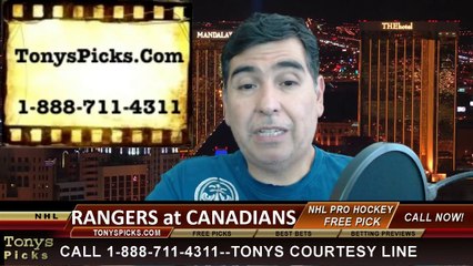 Montreal Canadians vs. New York Rangers Pick Prediction NHL Pro Hockey Playoff Game 1 Odds Preview 5-17-2014