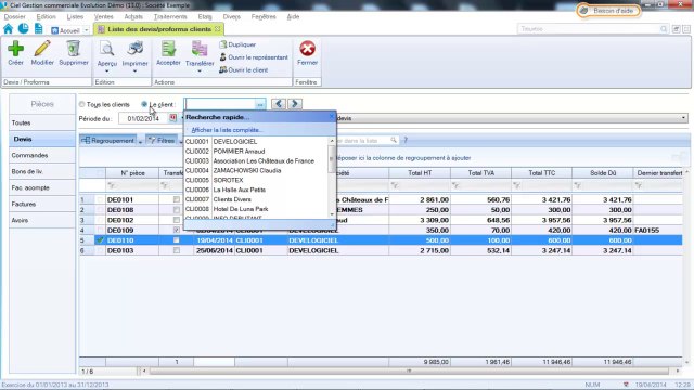 CIEL Gestion Commerciale : Les documents de vente