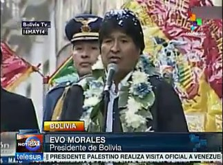 Entrega Evo Morales edificio sede de la CTL