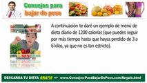 Dieta baja en calorías: Dieta hipocalórica de 1200 calorías diarias para adelgazar