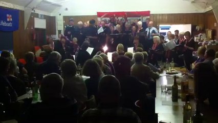 "Echo" raising funds for RNLI in Burnmouth Village Hall.