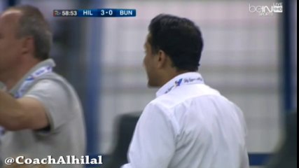 فرحة سامي الجابر بالأهداف الثلاثة على بونيودكور