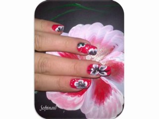 Tuto Nail Art .-* One stroke fleur et libellule*-.