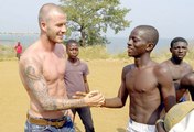 David Beckham Surprises Local Footballers in Sierra leone