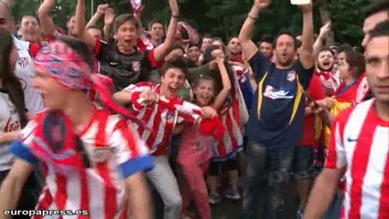 Los atléticos celebran la Liga en Neptuno