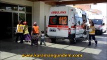 Karaman'da Mut Yolu 10. kilometresinde minibüs ile otomobil çarpıştı 3 yaralı