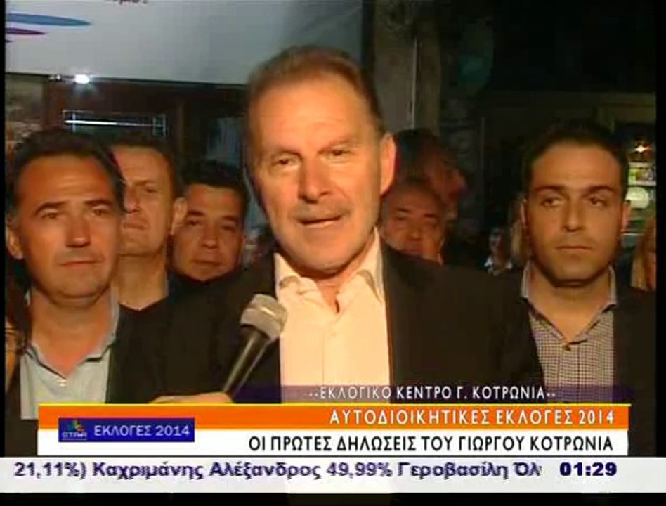 Ο Γιώργος Κοτρωνιάς για το εκλογικό αποτέλεσμα