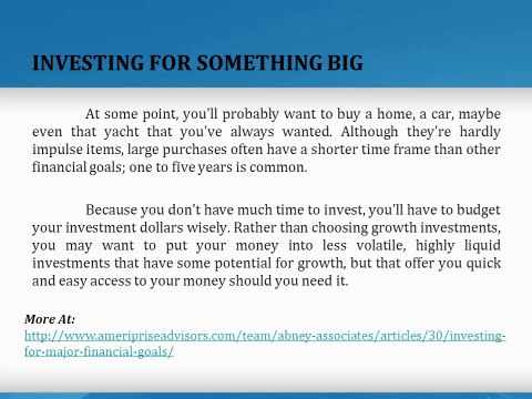 Ameriprise Financial Abney Associates Team: Investing for major financial goals