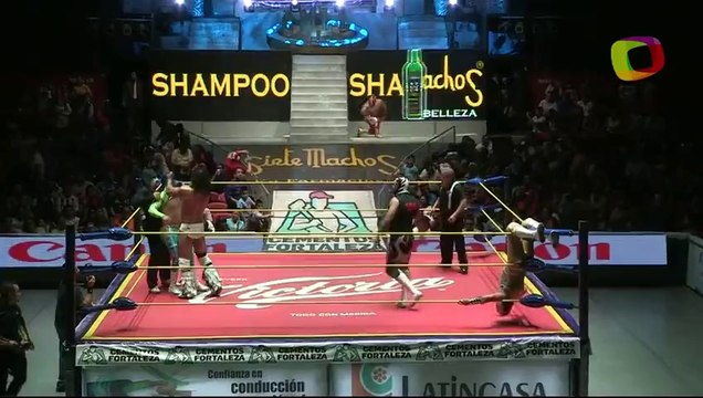 Máscara Dorada, Valiente, Volador Jr. vs La Máscara, La Sombra, Rush
