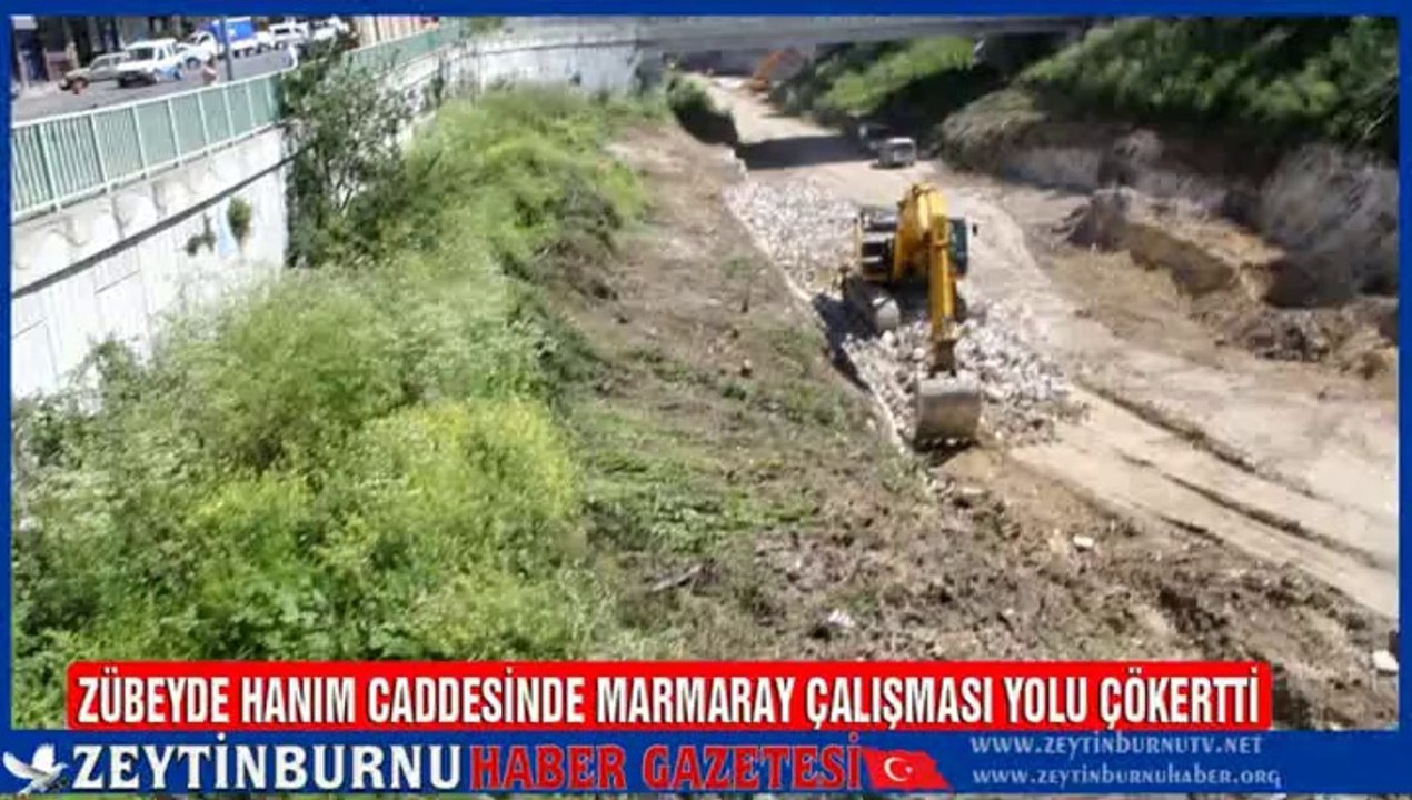 Zübeyde Hanım Caddesinde Marmaray Çalışması yolu çökertti