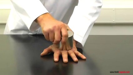 Super-strong neodymium magnets crushing a man's hand!