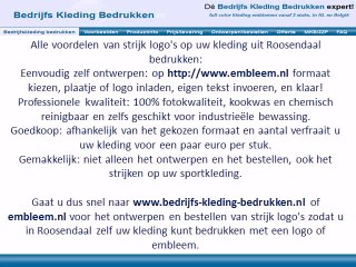 Kleding bedrukken Roosendaal