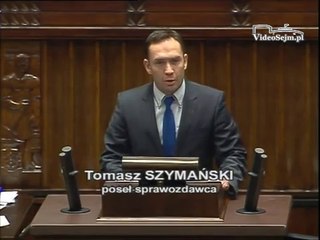 Poseł Tomasz Szymański - Wystąpienie z dnia 24 stycznia 2014 roku.
