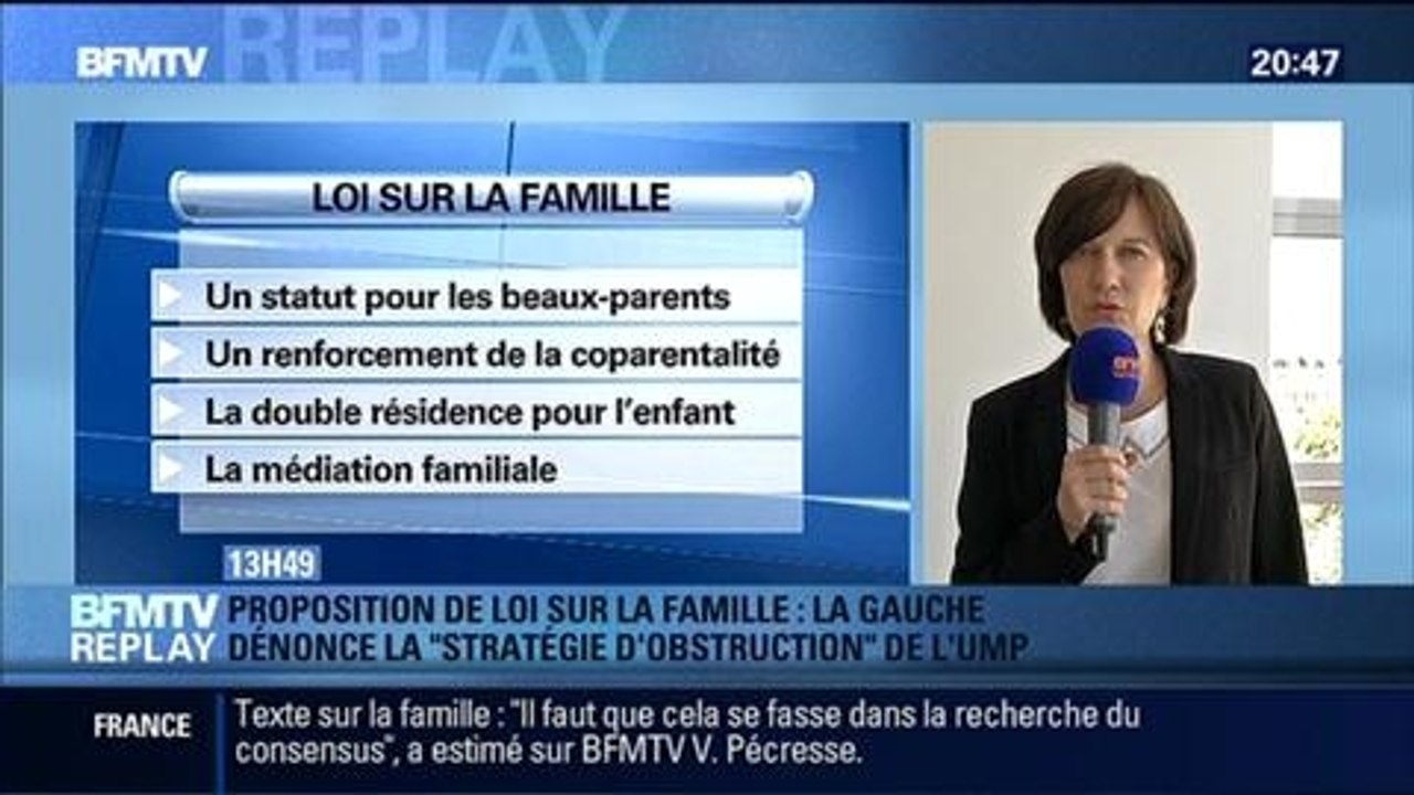 BFMTV Replay: Proposition de loi sur la famille: La stratégie d'obstruction de l'UMP dénoncée par la gauche – 19/05