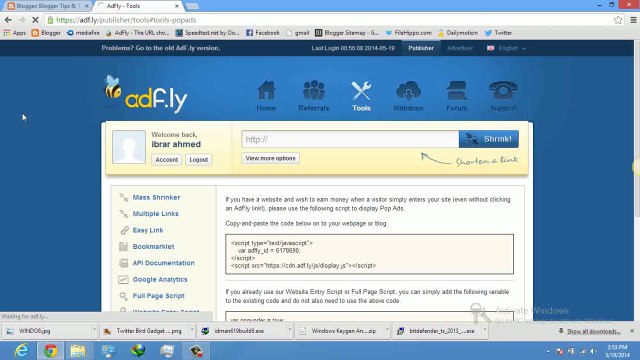 how to add adfly pop ads into your blogger and Earn money with ads