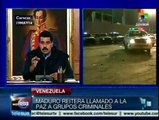Maduro reitera llamado a la paz a grupos criminales