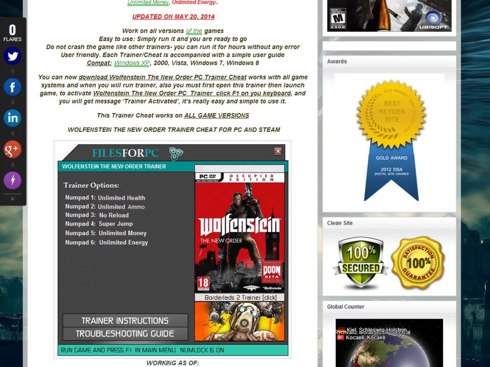 Wolfenstein The New Order Hack Cheat Engine