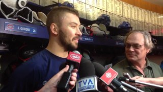 Josh Gorges after the Habs morning skate